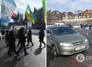 На Прикарпатье перекрыли дорогу на »Буковель» и требовали закрытия курорта. Фото и видео