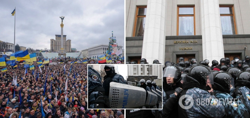 День Достоинства и Свободы: как 8 лет назад в Украине начинался Евромайдан. Фото и видео