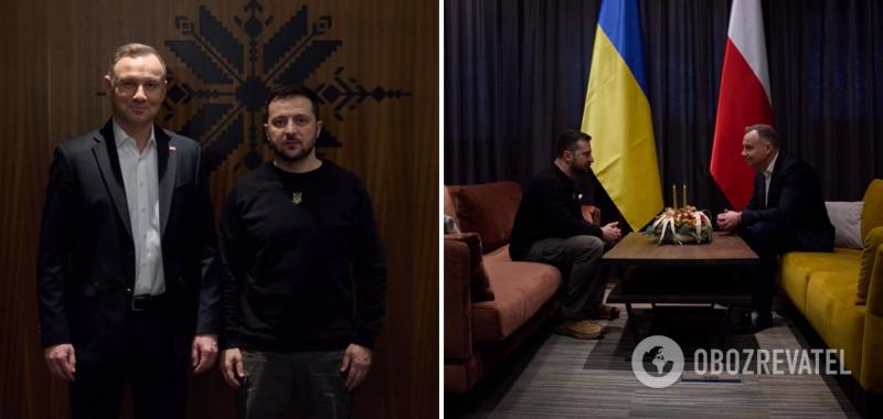 Зеленский по пути в Украину провел встречу с президентом Польши Дудой. Видео
