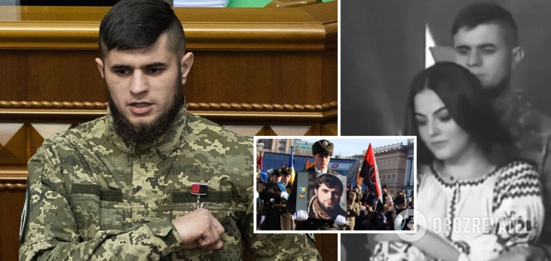 Невеста погибшего Героя Украины ''Да Винчи'' передала Зеленскому его личный боевой шеврон. Фото