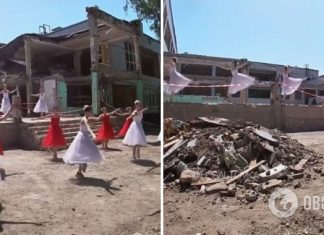 В Харькове станцевали вальс на развалинах разбомбленной РФ школы: щемящее видео