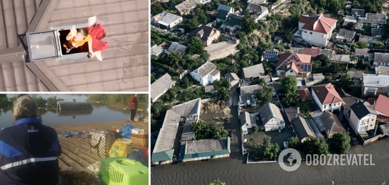 Сидят на крышах и чердаках без еды и молят о помощи: Олешки на Херсонщине уходят под воду