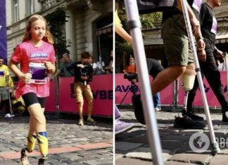 Девочка из Краматорска, потерявшая обе ноги, пробежала полумарафон во Львове. Фото